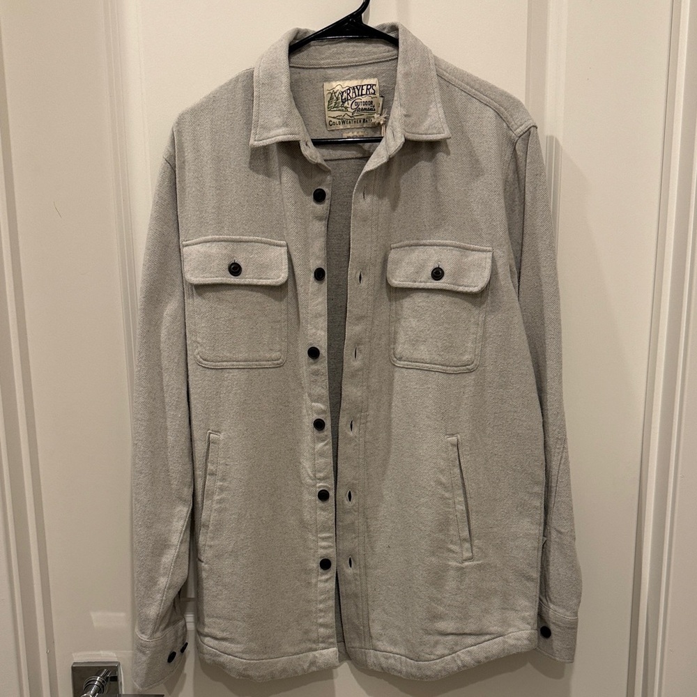 Grayers Light Gray Button-Front Shirt Jacket